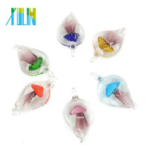 MC0076 Outlet Handmade Arts Glass Pendants Lampwork Jellyfish para pendientes o collar con mezcla de colores 12pcs / caja